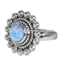 Larimar Gemstone 925 Sterling Silver Ring Jewelry